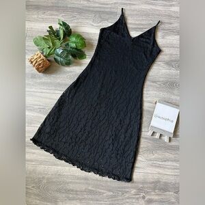 Zara woman slinky dress with sheer vine pattern. Size m